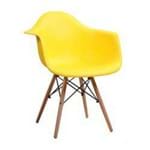 Ficha técnica e caractérísticas do produto Cadeira Eiffel com Braços Vegas Base de Madeira Assento Plástico em PP - Amarelo