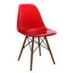 Ficha técnica e caractérísticas do produto Cadeira Eiffel Dsw Eames Base Madeira Policarbonato - Vermelho