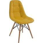 Ficha técnica e caractérísticas do produto Cadeira Eiffel Sem Braço Botone Poliuretano Amarelo - Rivatti