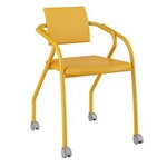 Ficha técnica e caractérísticas do produto Cadeira em Napa Amarelo Ouro com Estrutura Amarelo Ouro