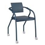 Ficha técnica e caractérísticas do produto Cadeira em Napa Azul Noturno com Estrutura Azul Noturno