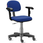 Ficha técnica e caractérísticas do produto Cadeira Escritório Azul Escuro com Braços