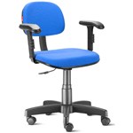 Ficha técnica e caractérísticas do produto Cadeira Escritório Azul Royal com Braços