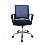 Ficha técnica e caractérísticas do produto Cadeira Escritório Diretor Preta com Azul Mk-3337 - Makkon