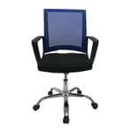 Ficha técnica e caractérísticas do produto Cadeira Escritório Diretor Preta com Azul Mk-3333 - Makkon
