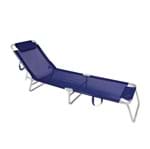 Ficha técnica e caractérísticas do produto Cadeira Espreguiçadeira Alumínio Mor Azul M