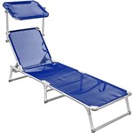 Cadeira Espreguiçadeira Búzios Alumínio Dobrável Azul - Bel Lazer