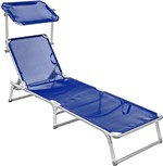 Ficha técnica e caractérísticas do produto Cadeira Espreguiçadeira Búzios Alumínio Dobrável Azul - Bel Lazer