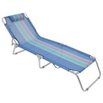 Ficha técnica e caractérísticas do produto Cadeira Espreguiçadeira Dobrável em Textilene Azul - Mor