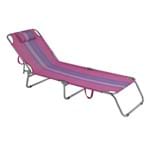 Ficha técnica e caractérísticas do produto Cadeira Espreguiçadeira em Aluminio Mor 2418 Rosa