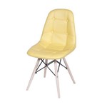 Cadeira Estofada Botonnes OR Design Amarelo