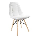 Ficha técnica e caractérísticas do produto Cadeira Estofada Charles Eames Luxo Botonê Branca Tl-Cdd-01-2 Trevalla