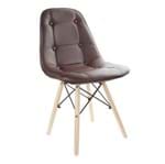 Ficha técnica e caractérísticas do produto Cadeira Estofada Charles Eames Luxo Botonê Marrom Tl-cdd-01-6 Trevalla