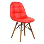 Ficha técnica e caractérísticas do produto Cadeira Estofada Charles Eames Luxo Botonê Vermelha Tl-Cdd-01-5 Trevalla - Vermelho