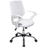 Ficha técnica e caractérísticas do produto Cadeira Executiva Delli Branca Cromada 320 com Rodízios Branco - DesignChair