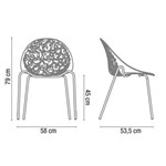 Ficha técnica e caractérísticas do produto Cadeira Fiorita Preto