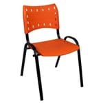Ficha técnica e caractérísticas do produto Cadeira Fixa Assento Laranja Estrutura Époxi Preto