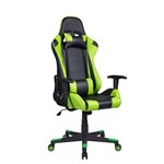 Cadeira Gamer Giratória Reclinável Preta e Verde PEL-3012