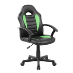 Ficha técnica e caractérísticas do produto Cadeira Gamer Kids em Couro PU Preta com Verde Pelegrin PEL-9353