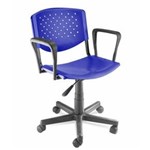 Ficha técnica e caractérísticas do produto Cadeira Giratória com Braços Linha Polipropileno Atenas - Cor - Azul