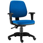 Ficha técnica e caractérísticas do produto Cadeira Giratória Job Executiva Ergonomica Escritório Tecido Azul - Lyam Decor