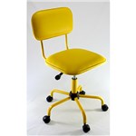 Ficha técnica e caractérísticas do produto Cadeira Gold Secretária Giratória Pistão a Gás Colorida Amarela