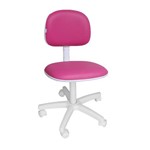 Ficha técnica e caractérísticas do produto Cadeira Gold Secretária S Regulagem Altura Branco Rosa Rosa
