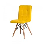 Ficha técnica e caractérísticas do produto Cadeira Gomos Amarela Base Madeira - Waw Design