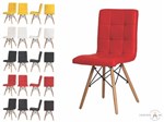 Ficha técnica e caractérísticas do produto Cadeira Gomos Vermelha Base Madeira - Cadeiras Inc.