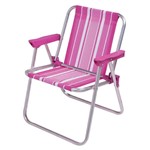 Ficha técnica e caractérísticas do produto Cadeira Infantil Alta Alumínio Rosa Praia Camping Mor