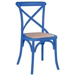 Ficha técnica e caractérísticas do produto Cadeira Katrina Assento em Rattan Azul - Rivatti