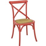 Ficha técnica e caractérísticas do produto Cadeira Katrina Assento em Rattan Vermelha - Rivatti