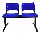 Ficha técnica e caractérísticas do produto Cadeira Longarina 2 Lugares Evidence Azul - Furniture