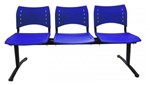 Ficha técnica e caractérísticas do produto Cadeira Longarina 3 Lugares Evidence Azul - Furniture