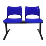 Ficha técnica e caractérísticas do produto Cadeira Longarina 2 Lugares Evidence Executiva - Azul