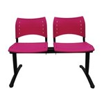 Ficha técnica e caractérísticas do produto Cadeira Longarina Prisma 2 Lugares - Pink