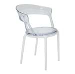 Ficha técnica e caractérísticas do produto Cadeira Luna P Transparente/branco Tramontina