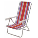 Ficha técnica e caractérísticas do produto Cadeira Mor Reclinável 4 Posições Aluminio- Vermelho e Roxo