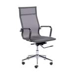 Ficha técnica e caractérísticas do produto Cadeira Office Alta Cinza Tela Mesh Base Cromada Or Design