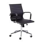 Ficha técnica e caractérísticas do produto Cadeira Office Baixa Preta Base Cromada Or Design