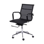 Ficha técnica e caractérísticas do produto Cadeira Office Eames Baixa Giratória Preta - Or Design