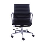 Ficha técnica e caractérísticas do produto Cadeira Office Eames Esteirinha Baixa Giratória Preta - Or Design