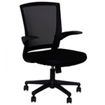 Ficha técnica e caractérísticas do produto Cadeira Office Giratória Braço Reclinável com Base Nylon 3314 - Preta - Preto