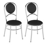 2 Cadeiras Cromadas Portugal 2C007CR - Kappesberg - Marrom