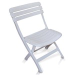 Ficha técnica e caractérísticas do produto Cadeira Plástica Dobrável Ripada Branca - Antares