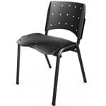 Cadeira Plastica Fixa Preta 1350