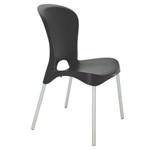 Ficha técnica e caractérísticas do produto Cadeira Plastica Jolie Preta com Pernas de Aluminio Anodizadas