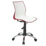Cadeira Plastica Maja Bi-color Vermelha e Branca com Rodizio em Aco Cromado