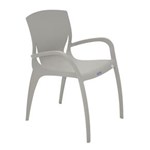 Ficha técnica e caractérísticas do produto Cadeira Plastica Monobloco com Bracos Clarice Concreto - Bege