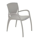 Cadeira Plastica Monobloco com Bracos Clarice Concreto